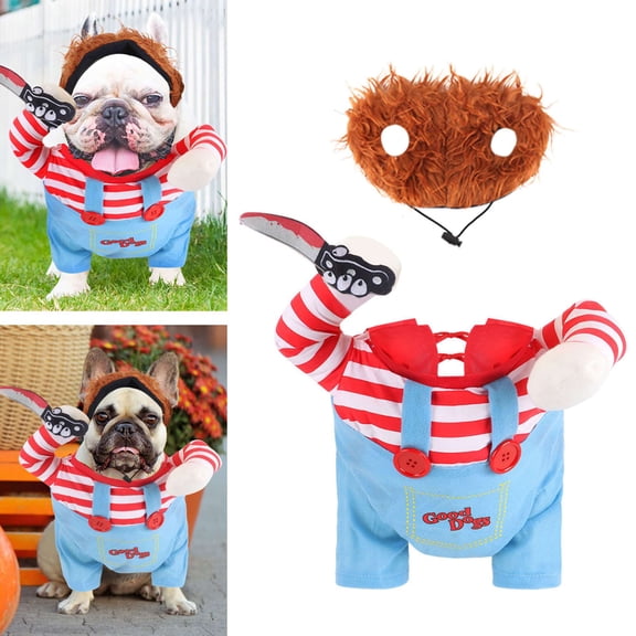 Luxtrada Pet Halloween Ghost Clothes Creative Halloween Christmas Pet Clothes Funny Dog Clothes,L