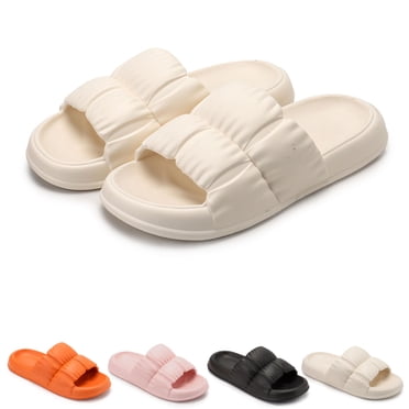 KEYUSHOP Cloud Kids Slides - Pillow Slippers With Back Strap For Toddlers, Non-Slip House & Pool Shoes
