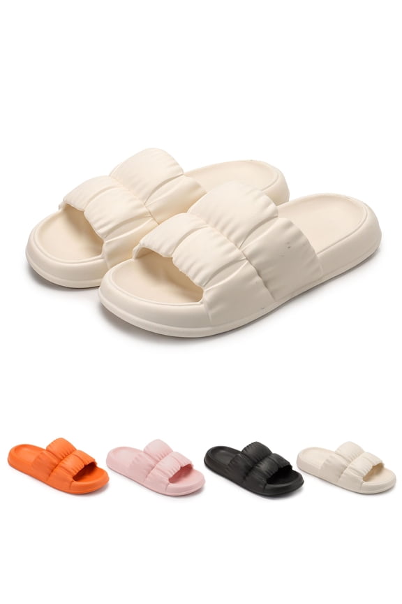 Pillow Slippers Cloud Slides for Women Men EVA Sandals Summer Non-Slip Open Toe Slippers Soft Cozy House Slippers for Indoor Outdoor