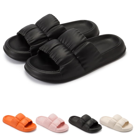 Luxtrada Pillow Slippers Cloud Slides for Women Men EVA Sandals Summer Non-Slip Open Toe Slippers Soft Cozy House Slippers for Indoor Outdoor