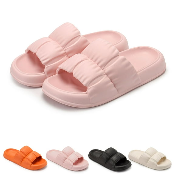 Luxtrada Pillow Slippers Cloud Slides for Women Men EVA Sandals Summer Non-Slip Open Toe Slippers Soft Cozy House Slippers for Indoor Outdoor