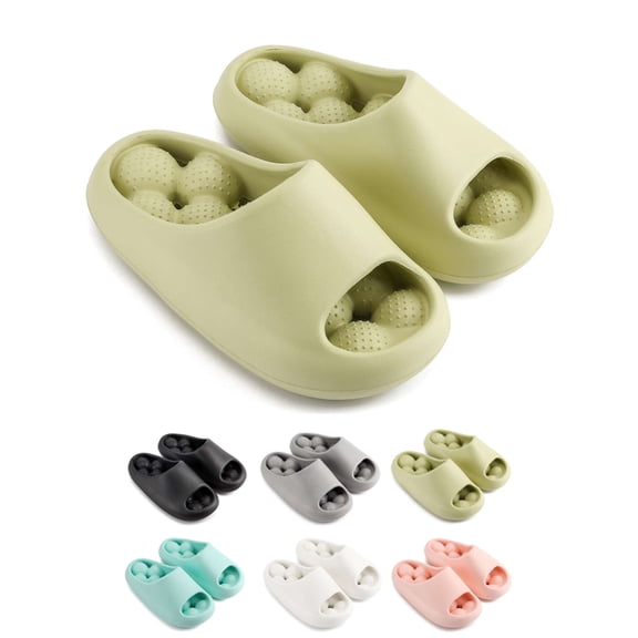 Luxtrada Pillow Slippers Shower Sandals Unisex EVA Bathroom Slipper Non Slip Soft Thick Home Slippers (Green, 8-9 Women/6-7 Men)