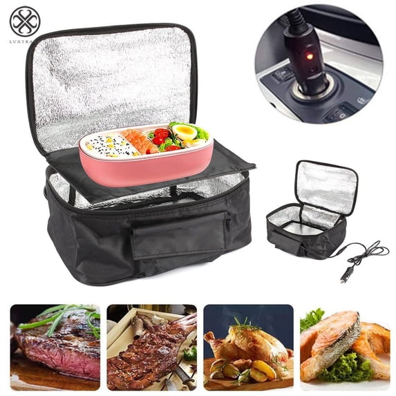 Luxtrada Portable Electric Food Warmer Heating Lunch Box Bag Mini Oven Container for Car
