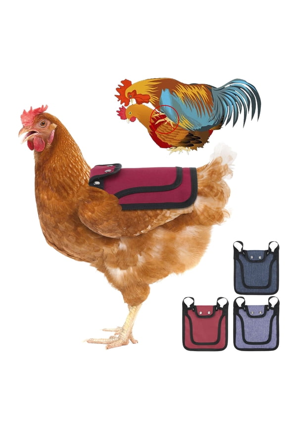 Premium Chicken Saddles with Stretchy Strap, Hen Saddle Sweater Clothes, Birds Protector for Back and Sides, Suitable for 5-7.6lbs (Purple)