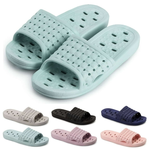 Luxtrada Quick Drying Shower Slippers non-slip Bathroom Slippers Drain Holes Shower Shoes for Women and Men Dorm pool gym