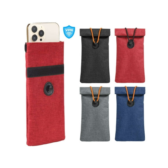 Luxtrada RFID Bag For Cell Phone Car Key RFID Signal Blocking Shielding Pouch (Red)