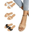 thumbnail image 1 of Luxtrada Sandals Women Dressy Summer Flat Comfortable Fashion Beach Cute Ladies Slides Leather Casual Dress Women's Sandals, 1 of 7