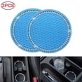 thumbnail image 1 of Luxtrada Set of 2 Universal Vehicle Bling Cup Holder Insert Coaster Car Interior Accessories-2.75 inch Silicone Anti Slip Crystal Rhinestone Car Coaster (Blue), 1 of 6