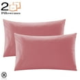 thumbnail image 1 of Luxtrada Set of 2 Premium 1800 Ultra-Soft Polyester Pillowcase Set with Envelope Closure Pillow Cover for Home Bedroom Hotel Travel (King Size,Pink), 1 of 11