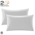 thumbnail image 1 of Luxtrada Set of 2 Premium 1800 Ultra-Soft Polyester Pillowcase Set with Envelope Closure Pillow Cover for Home Bedroom Hotel Travel (King Size,White), 1 of 11