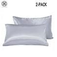 thumbnail image 1 of Luxtrada Set of 2 Solid Color Pillowcases Pillow Cover for Home Bedroom Hotel Travel (King Size,Gray), 1 of 8