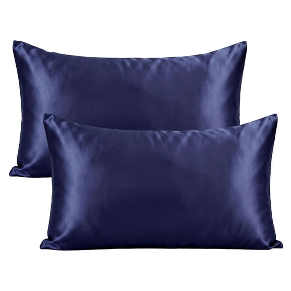 Luxtrada Set of 2 Solid Color Pillowcases Pillow Cover for Home Bedroom Hotel Travel (King Size,Navy blue)