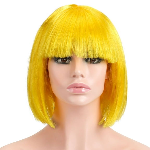 Luxtrada Sexy BOBO Full Wig Multiple Colors Cosplay Costume Anime Halloween Party Hair (Yellow)