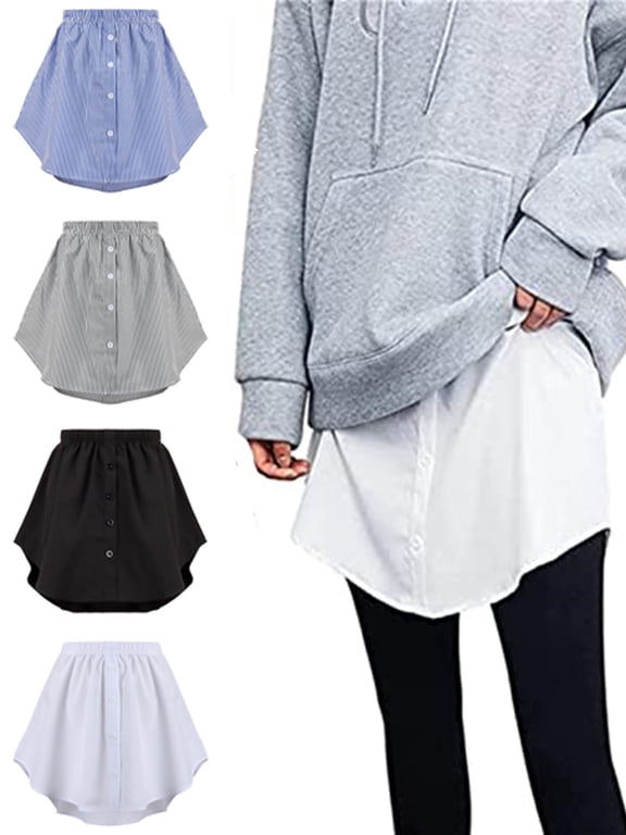 Shirt Extender for Women Half slip for Leggings Adjustable Fake Layering Top Lower Sweep Skirt Length Plus Size