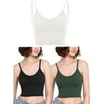 thumbnail image 1 of Luxtrada Sleep Bra Bralettes for Women with Support Crop Tank Top Cami Bra Padded Bralettes with Adjustable Straps (L/XL,White), 1 of 13