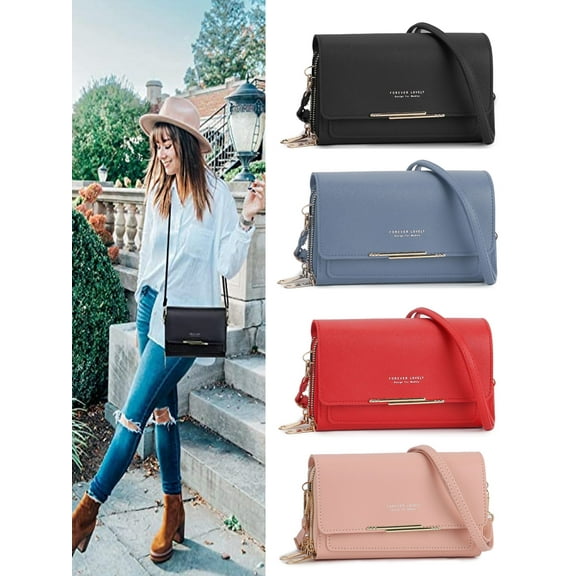 Luxtrada Small Crossbody Bag for Women,Cell Phone Purse Women's Shoulder Handbags Wallet Purse with Credit Card Slots (Blue)