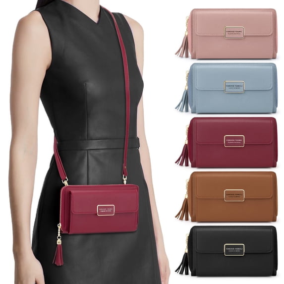 Luxtrada Small Crossbody Shoulder Bag for Women Cellphone Bags Card Holder Wallet Purse and Handbags (Brown)