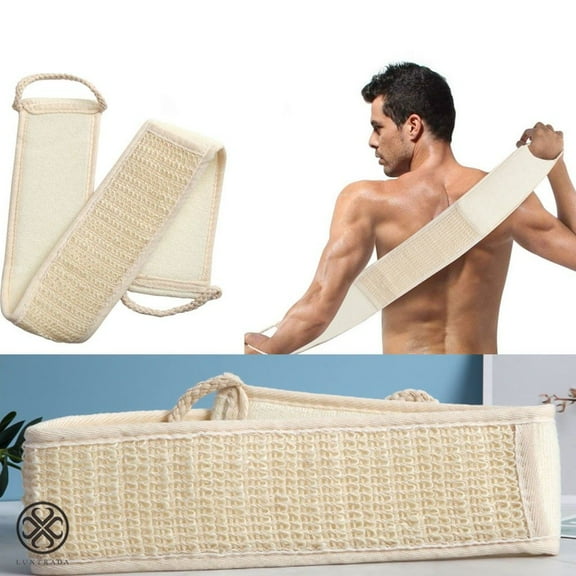 Luxtrada Soft Natural Sisal Fiber Back Strap Exfoliator Scrubber Spa Body Skin Brush