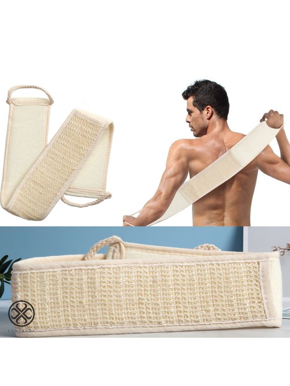 Soft Natural Sisal Fiber Back Strap Exfoliator Scrubber Spa Body Skin Brush