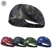Luxtrada Sports Headbands for Men Women Non-Slip & Moisture Wicking Elastic Yoga Headband Hairband for Working Out, Running, Gym, Cycling (Camo)