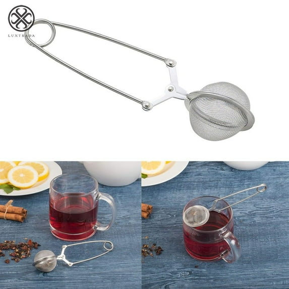 Luxtrada Stainless Steel Spoon Tea Leaves Herb Mesh Ball Infuser Filter Squeeze Strainer Mesh Tea Infuser (1.8inch)