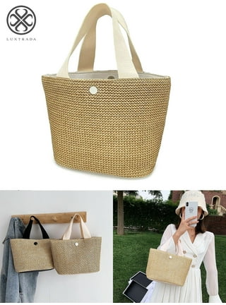 ZNMDOK Women Straw Tote Bag Summer Beach Bags Large Woven Fishing Net  Shoulder Bag Straw Bag, Beige, Round : : Clothing, Shoes &  Accessories