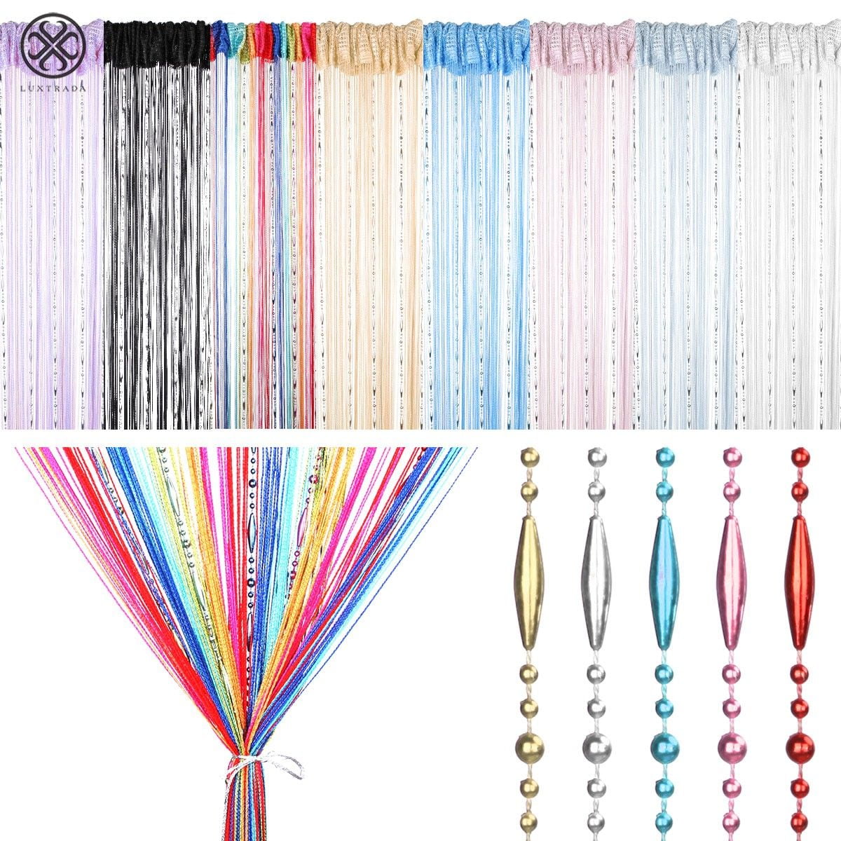 Luxtrada String Door Window Curtain Beads Room Divider Crystal Tassel Fringe Beaded Panel Crystal Beaded Curtain Tassel Curtain 100CMX200CM