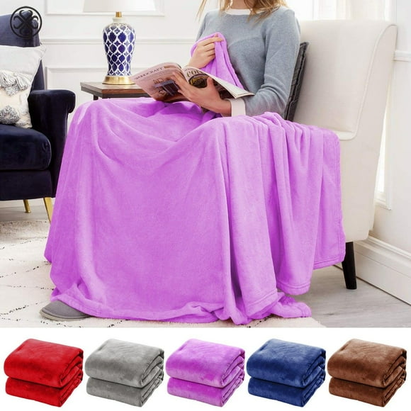 Luxtrada Super Soft Warm Solid Warm Micro Plush Fleece Blanket Throw Rug Sofa Bedding for Home Decoration,Couch,Car,Travel