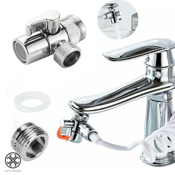 Luxtrada Switch Faucet Adapter Kitchen Sink Splitter Diverter Valve Water Tap Connector For RO Filter M22X24M