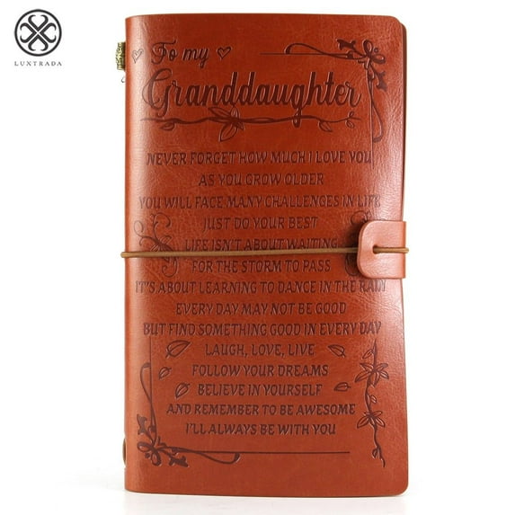 Luxtrada To My Daughter Granddaughter Where Ever Love Mom Dad Leather Journal Notebook Diary (Granddaughter)