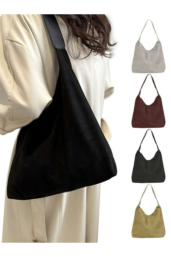 Tote Bags for Women Work Bags Suede Slouchy Bag Hobo Handbag Office Tote Handbag (Green)