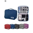 thumbnail image 1 of Luxtrada Travel Cable Cord Organizer Bag, Electronic Accessories Travel Organizer Bag Waterproof USB Cable Storage Bag for Charging Cable, Cellphone ,Charger and more (Navy Blue), 1 of 8
