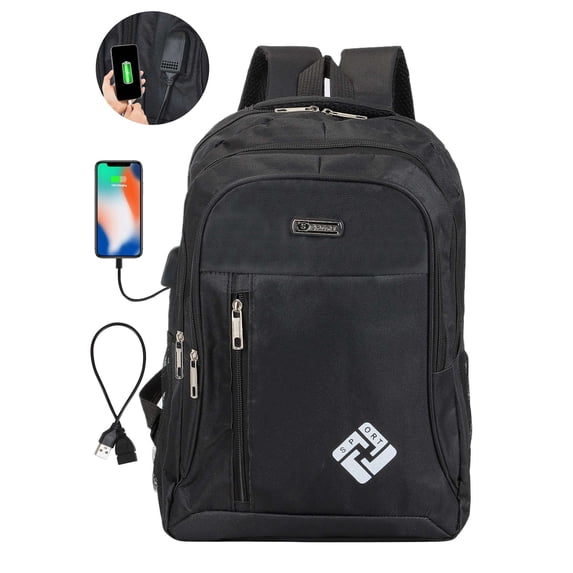 Luxtrada Travel Laptop Backpack Waterproof Anti Theft Backpack with USB Charging Port Large 14-15.6 Inch Computer Business Backpack for Men Women (Black)