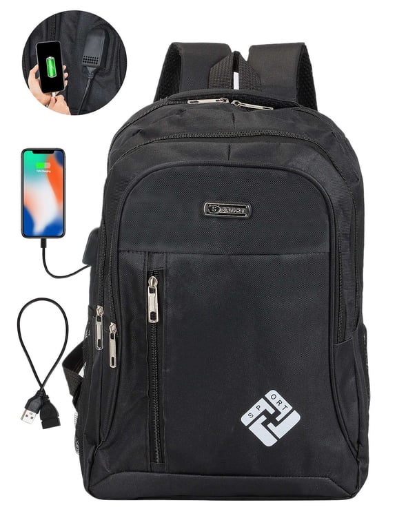 Travel Laptop Backpack Waterproof Anti Theft Backpack with USB Charging Port Large 14-15.6 Inch Computer Business Backpack for Men Women (Black)