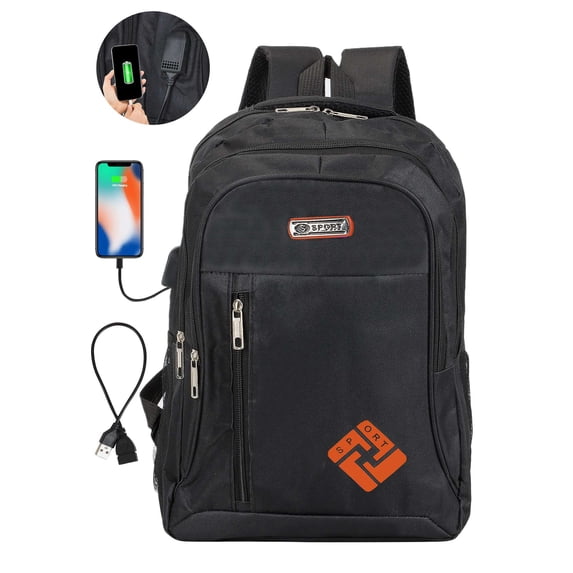 Luxtrada Travel Laptop Backpack Waterproof Anti Theft Backpack with USB Charging Port Large 14-15.6 Inch Computer Business Backpack for Men Women (Orange)