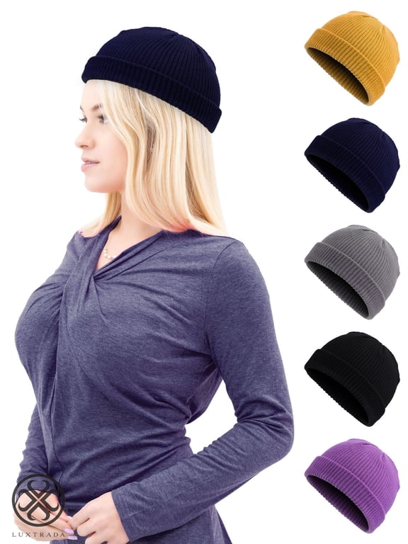 Trawler Beanie Watch Hat Roll up Edge Skullcap Fisherman Beanie Unisex