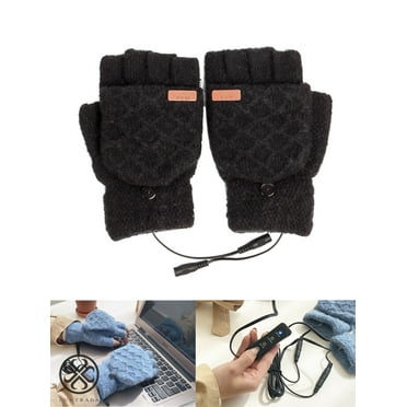 Luxtrada USB Heated Gloves, Men Women Winter Warm Electric Heating Gloves Mitten, 3 Temperature Settings