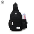 thumbnail image 1 of Luxtrada Unisex Nylon Sling Bag Backpack, Black, 1 of 8