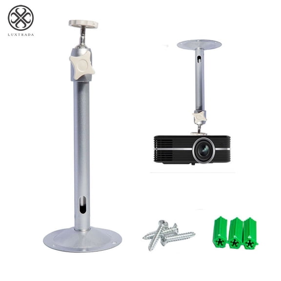 Luxtrada Universal 22cm 5KG Capacity Portable Aluminium Alloy 360 Rotating Wall Ceiling Mini LCD DLP Projector Mount Bracket Projection Stand