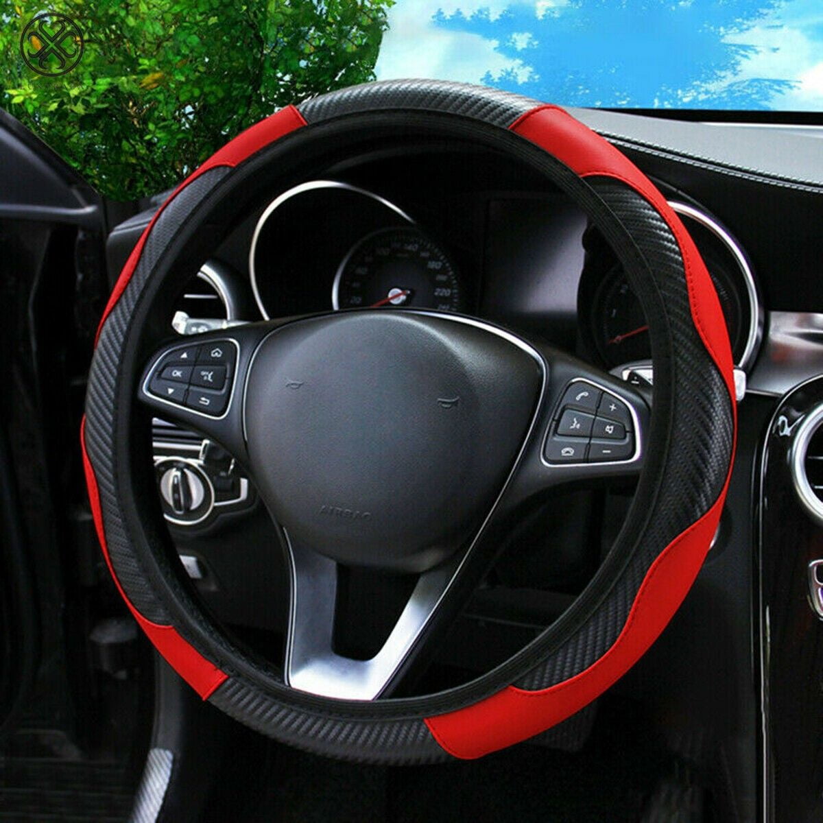 Luxtrada Universal Microfiber Leather Car SUV Steering Wheel Cover 15
