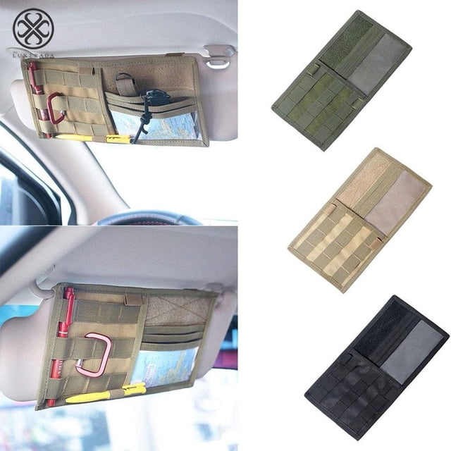 Luxtrada Universal Vehicle Visor Panel Truck Car Sun Visor Organizer Holder Pouch Sunshade Storage Bag Pouch Bag Holder (Mud)