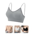 thumbnail image 1 of Luxtrada V Neck Cami Bra Bralettes for Women Padded Seamless Bralette (Gray,L), 1 of 7