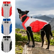 Luxtrada Warm Dog Winter Coat Reflective Zippered Dog Jacket with Harness Windproof Dog Cold Weather Coats Dog Snow Jacket for Small Medium Large Dogs (Blue,2XL)