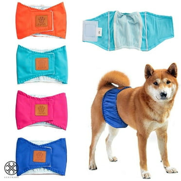 Luxtrada Washable Male Dog Diapers Belly Manner Band Wrap Waterproof Leak Proof Nappies for Small Medium Large Dog "M, Blue"