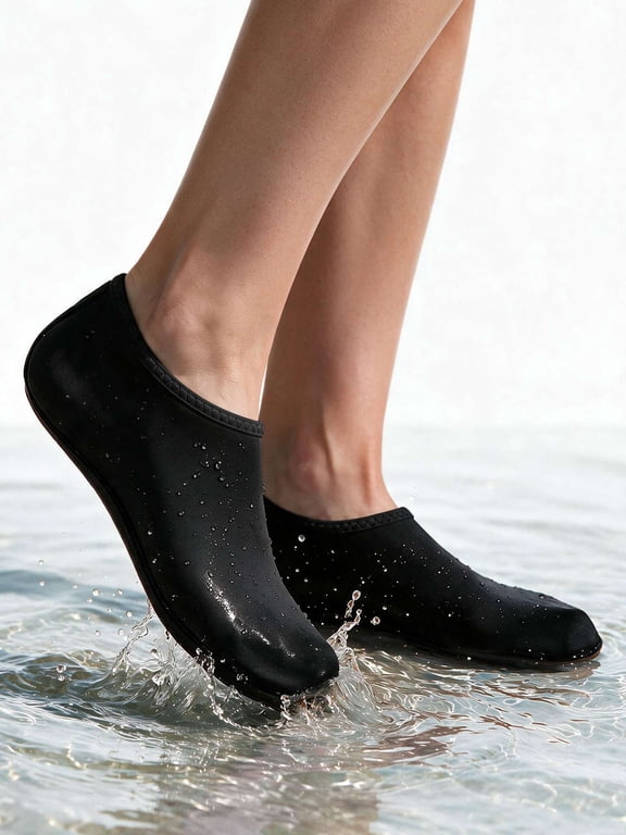 Water Shoes Barefoot Quick-Dry Aqua Water Socks Slip-on for Men Women Kids Fit Beach Swim Diving Surfing and Yoga Exercise "Black, XL"