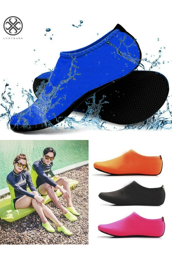 Water Shoes Barefoot Quick-Dry Aqua Water Socks Slip-on for Men Women Kids Fit Beach Swim Diving Surfing and Yoga Exercise "Blue, S"