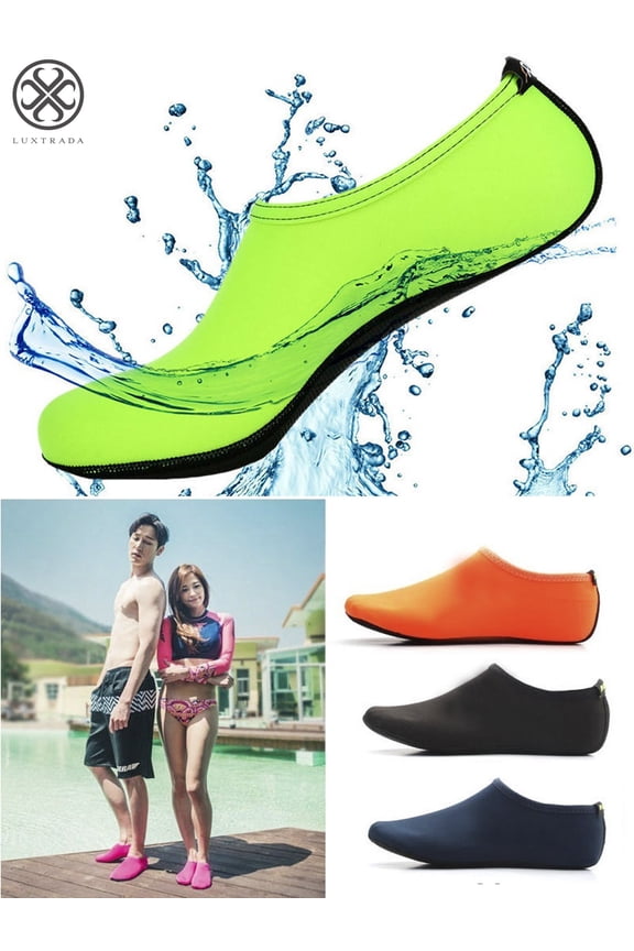 Water Shoes Barefoot Quick-Dry Aqua Water Socks Slip-on for Men Women Kids Fit Beach Swim Diving Surfing and Yoga Exercise "Green, 3XL"