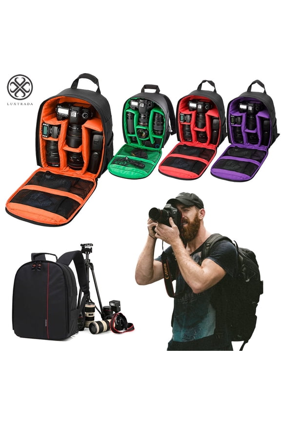 Waterproof Deluxe Camera/Video Padded Backpack for SLR / DSLR Cameras Photographer (Red)