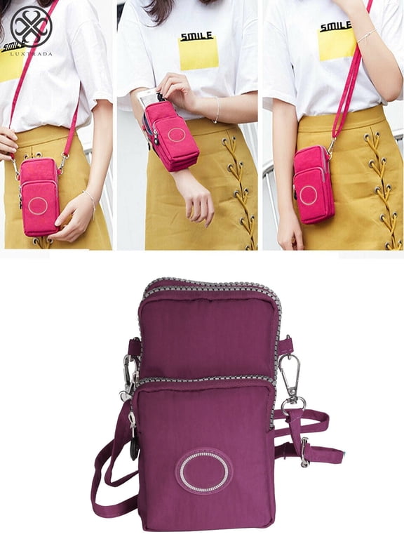 Waterproof Nylon Crossbody Cell Phone Purse Smartphone Wallet Bag for Women Compatible with All Smartphones Up to 6.5inch (Navy)