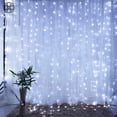 thumbnail image 1 of Luxtrada Window Curtain Fairy Lights 300 LED 8 Modes USB String Hanging Wall Lights with Remote for Home Garden Wedding Outdoor Indoor Decoration Xmas Gift (Cool White)), 1 of 7